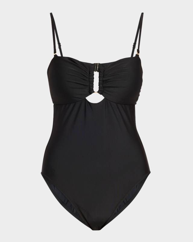 Emelia Solid Bandeau One-Piece Swimsuit